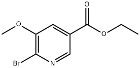 6-溴-5-甲氧基吡啶-3-甲酸乙酯 结构式