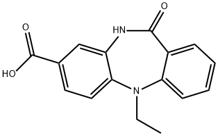 5-ethyl-11-oxo-10,11-dihydro-5H-dibenzo[b,e][1,4]diazepine-8-carboxylic acid 结构式