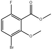 3-溴-6-氟-2-甲氧基苯甲酸甲酯 结构式