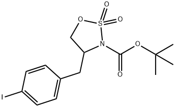 tert-butyl 4-(4-iodobenzyl)-1,2,3-oxathiazolidine-3-carboxylate 2,2-dioxide 结构式
