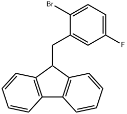 9H-Fluorene, 9-[(2-bromo-5-fluorophenyl)methyl]- 结构式