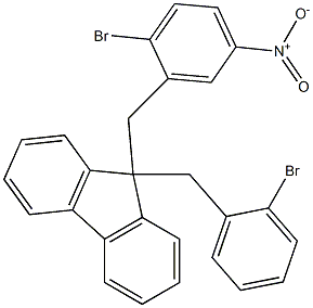 9H-Fluorene, 9-[(2-bromo-5-nitrophenyl)methyl]-9-[(2-bromophenyl)methyl]- 结构式