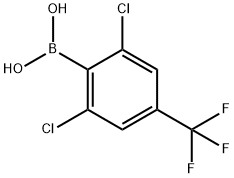 2,6-Dichloro-4-(trifluoromethyl)phenylboronic acid 结构式