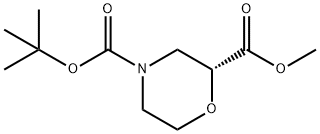 (R)-N-BOC-吗啉-2-甲酸甲酯 结构式