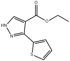 ethyl 5-(thiophen-2-yl)-1H-pyrazole-4-carboxylate 结构式