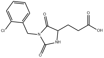 3-{1-[(2-chlorophenyl)methyl]-2,5-dioxoimidazolidin-4-yl}propanoic acid 结构式