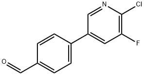 4-(6-氯-5-氟吡啶-3-基)苯(甲)醛 结构式