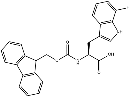 N-Fmoc-7-fluoro-L-tryptophan 结构式