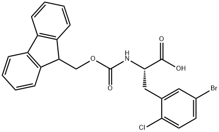 (S)-2-(((((9H-芴-9-基)甲氧基)羰基)氨基)-3-(5-溴-2-氯苯基)丙酸 结构式
