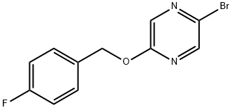 2-Bromo-5-(4-fluorobenzyloxy)pyrazine 结构式