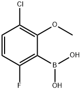 3-氯-6-氟-2-甲氧基苯硼酸 结构式