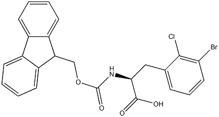 3-Bromo-2-chloro-N-Fmoc-L-phenylalanine 结构式