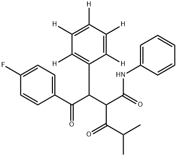 2-[2-(4-fluorophenyl)-2-oxo-1-(2,3,4,5,6-pentadeuteriophenyl)ethyl]-4-methyl-3-oxo-N-phenylpentanamide 结构式