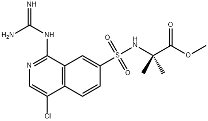 2-{[(4-chloro-1-guanidino-7-isoquinolinyl)sulphonyl]amino}isobutyric acid methyl ester 结构式