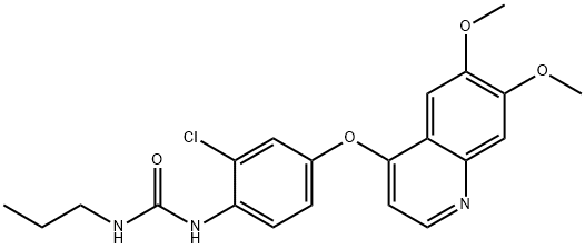 1-(4-(6,7-dimethoxyquinolin-4-yloxy)-2-chlorophenyl)-3-propylurea 结构式