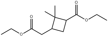 Cyclobutaneacetic acid,3-(ethoxycarbonyl)-2,2-dimethyl-, ethyl ester 结构式