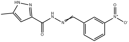(E)-3-methyl-N-(3-nitrobenzylidene)-1H-pyrazole-5-carbohydrazide 结构式