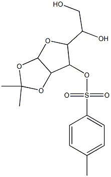 1-[7,7-dimethyl-4-(4-methylphenyl)sulfonyloxy-2,6,8-trioxabicyclo[3.3.0]oct-3-yl]ethane-1,2-diol 结构式