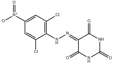 5-[(2,6-dichloro-4-nitrophenyl)hydrazono]-2,4,6(1H,3H,5H)-pyrimidinetrione 结构式