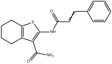 2-cinnamamido-4,5,6,7-tetrahydrobenzo[b]thiophene-3-carboxamide 结构式