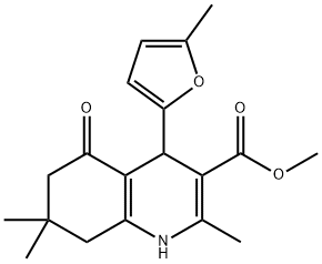 methyl 2,7,7-trimethyl-4-(5-methylfuran-2-yl)-5-oxo-1,4,5,6,7,8-hexahydroquinoline-3-carboxylate 结构式