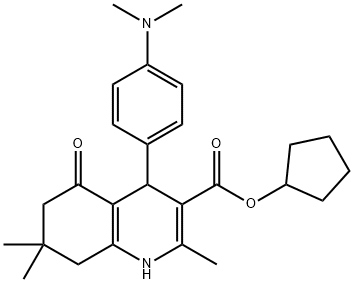 cyclopentyl 4-[4-(dimethylamino)phenyl]-2,7,7-trimethyl-5-oxo-1,4,5,6,7,8-hexahydroquinoline-3-carboxylate 结构式