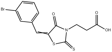 (Z)-3-(5-(3-bromobenzylidene)-4-oxo-2-thioxothiazolidin-3-yl)propanoic acid 结构式