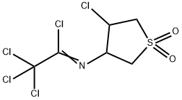 2,2,2-Trichloro-N-(4-chloro-1,1-dioxo-tetrahydro-1l6-thiophen-3-yl)-acetimidoyl chloride 结构式