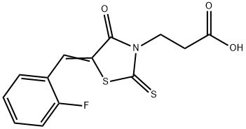 (Z)-3-(5-(2-fluorobenzylidene)-4-oxo-2-thioxothiazolidin-3-yl)propanoic acid 结构式