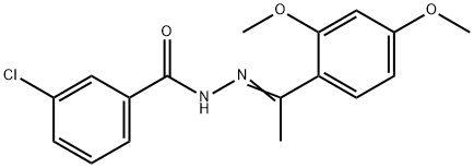 3-chloro-N'-[1-(2,4-dimethoxyphenyl)ethylidene]benzohydrazide 结构式