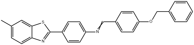 N-[4-(benzyloxy)benzylidene]-4-(6-methyl-1,3-benzothiazol-2-yl)aniline 结构式