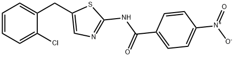 N-(5-(2-chlorobenzyl)thiazol-2-yl)-4-nitrobenzamide 结构式