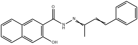 3-hydroxy-N'-(1-methyl-3-phenyl-2-propen-1-ylidene)-2-naphthohydrazide 结构式