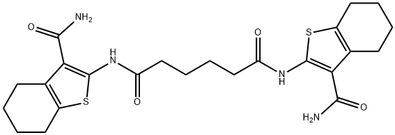 N1,N6-bis(3-carbamoyl-4,5,6,7-tetrahydrobenzo[b]thiophen-2-yl)adipamide 结构式