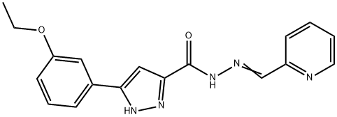 (E)-3-(3-ethoxyphenyl)-N-(pyridin-2-ylmethylene)-1H-pyrazole-5-carbohydrazide 结构式