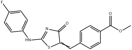 methyl (Z)-4-((2-((4-fluorophenyl)amino)-4-oxothiazol-5(4H)-ylidene)methyl)benzoate 结构式