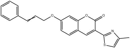 7-(cinnamyloxy)-3-(4-methylthiazol-2-yl)-2H-chromen-2-one 结构式