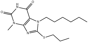 7-hexyl-3-methyl-8-(propylthio)-3,7-dihydro-1H-purine-2,6-dione 结构式