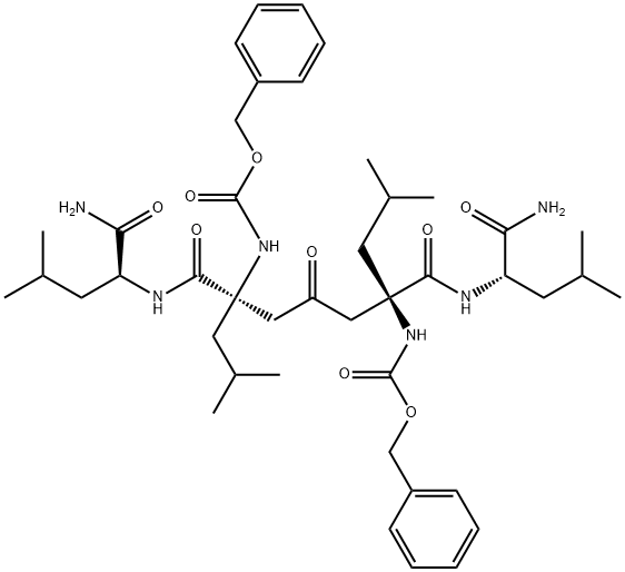 benzyl N-[(2S)-4-methyl-1-[[(2S)-4-methyl-1-[[3-[[(2S)-4-methyl-2-[[(2S)-4-methyl-2-(phenylmethoxycarbonylamino)pentanoyl]amino]pentanoyl]amino]-2-oxopropyl]amino]-1-oxopentan-2-yl]amino]-1-oxopentan-2-yl]carbamate 结构式