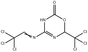 4-(2,2,2-Trichloro-ethylideneamino)-6-trichloromethyl-5,6-dihydro-[1,3,5]oxadiazin-2-one 结构式