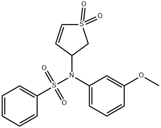 N-(1,1-dioxido-2,3-dihydrothiophen-3-yl)-N-(3-methoxyphenyl)benzenesulfonamide 结构式