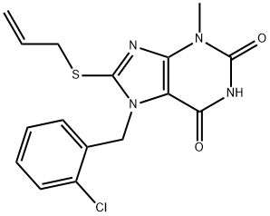 8-(allylthio)-7-(2-chlorobenzyl)-3-methyl-3,7-dihydro-1H-purine-2,6-dione 结构式
