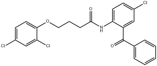 N-(2-benzoyl-4-chlorophenyl)-4-(2,4-dichlorophenoxy)butanamide 结构式