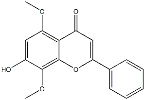 4H-1-Benzopyran-4-one, 7-hydroxy-5,8-dimethoxy-2-phenyl- 结构式