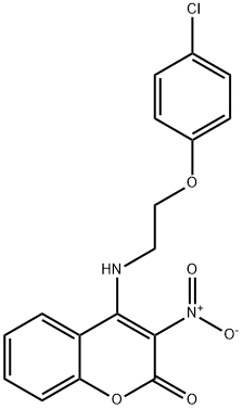 4-[2-(4-chlorophenoxy)ethylamino]-3-nitrochromen-2-one 结构式