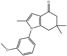 1-(3-甲氧苯基)-2,6,6-三甲基-6,7-二氢-1H-吲哚-4(5H)-酮 结构式