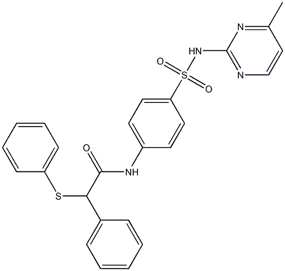 N-{4-[(4-methylpyrimidin-2-yl)sulfamoyl]phenyl}-2-phenyl-2-(phenylsulfanyl)acetamide 结构式