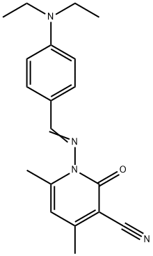 1-{[4-(diethylamino)benzylidene]amino}-4,6-dimethyl-2-oxo-1,2-dihydro-3-pyridinecarbonitrile 结构式