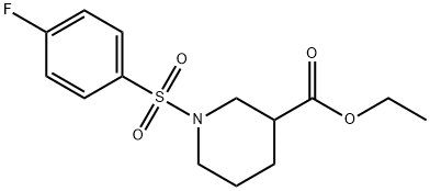 1-((4-氟苯基)磺酰基)哌啶-3-羧酸乙酯 结构式