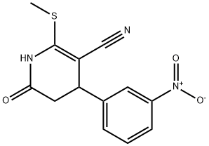 2-(methylthio)-4-(3-nitrophenyl)-6-oxo-1,4,5,6-tetrahydropyridine-3-carbonitrile 结构式